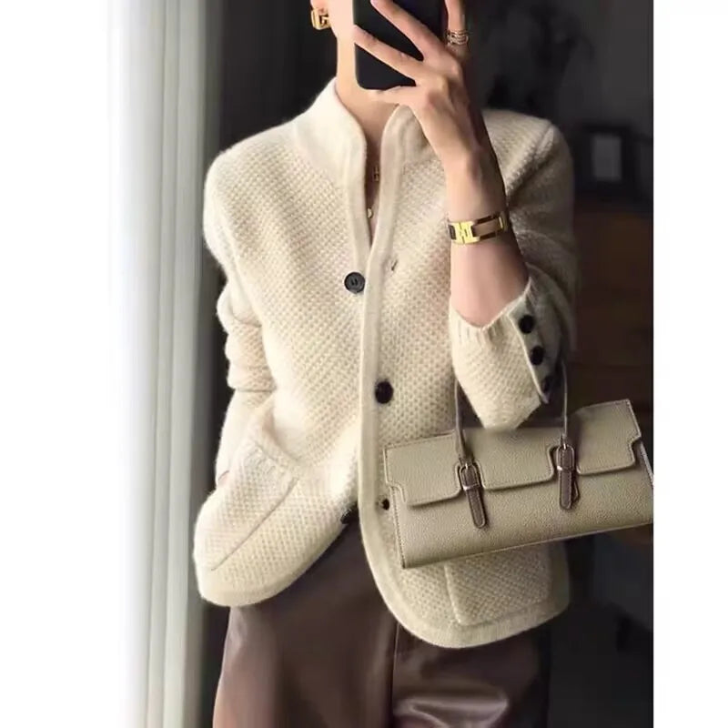 Grace half-neck cardigan jacket for women | Elowen -1