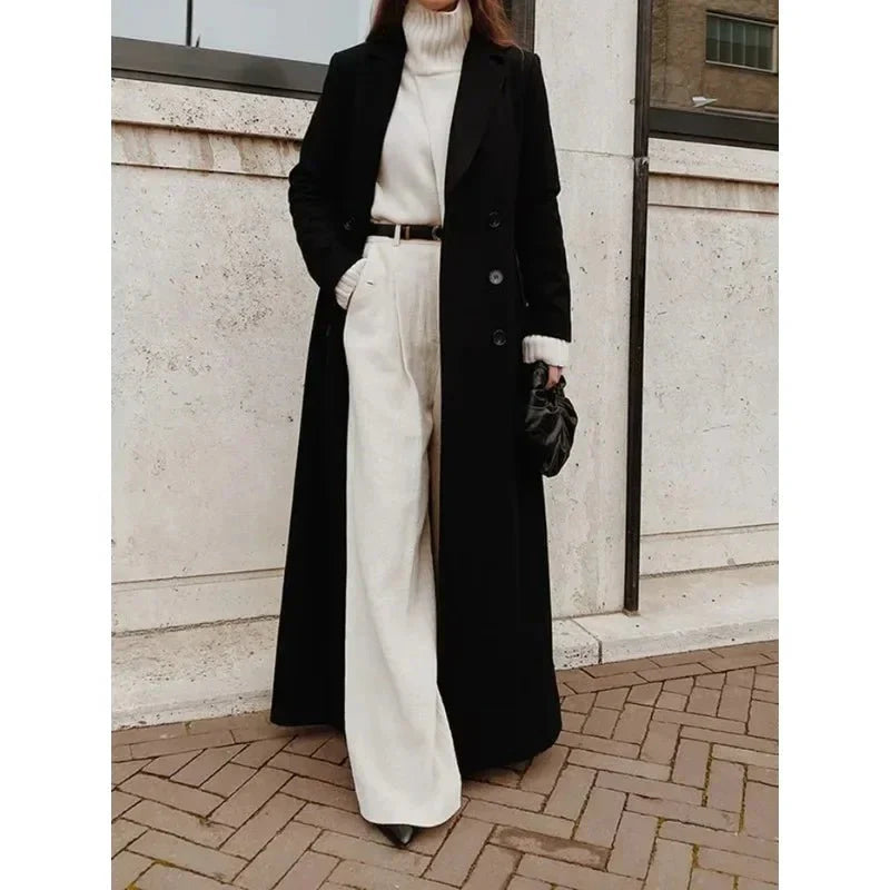 Long laine mesure winter style coat for women | Milou -2