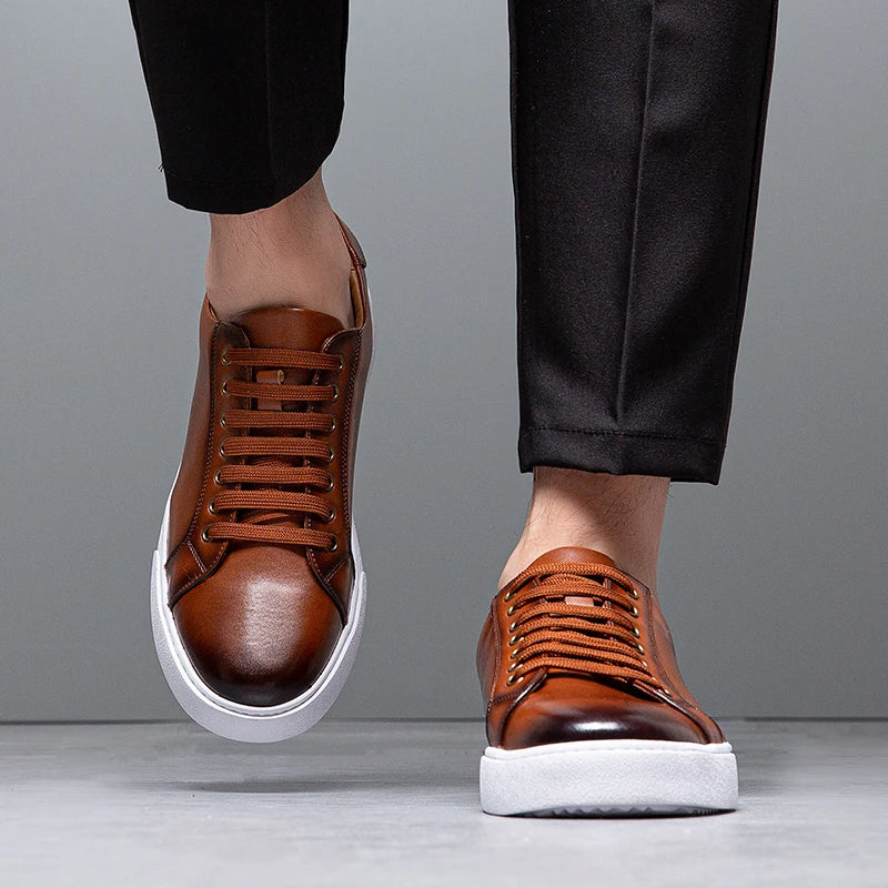 Leather casual trainer for men | Marco -9