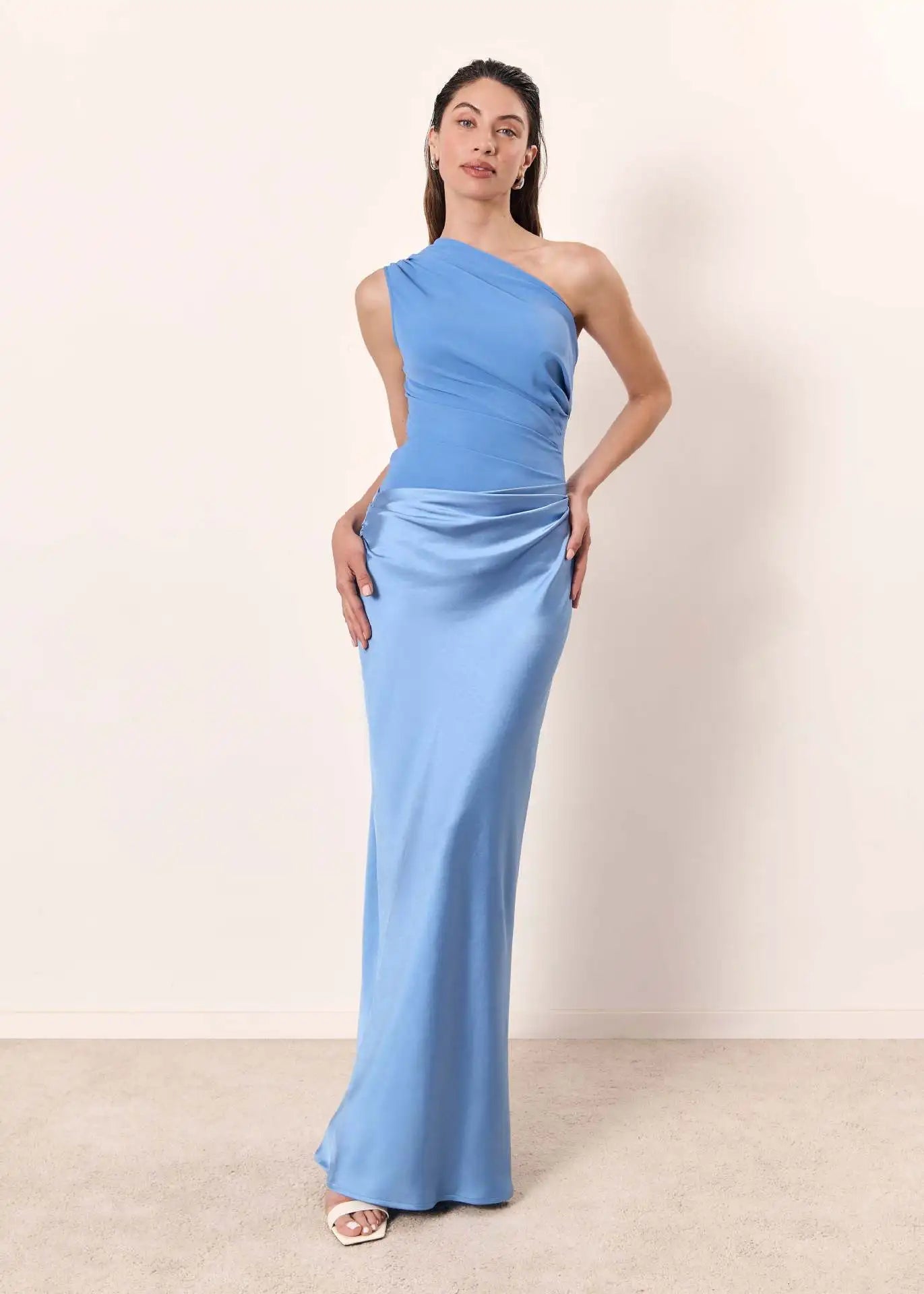 Elegant asymmetric maxi dress for women | One-Shoulder -8
