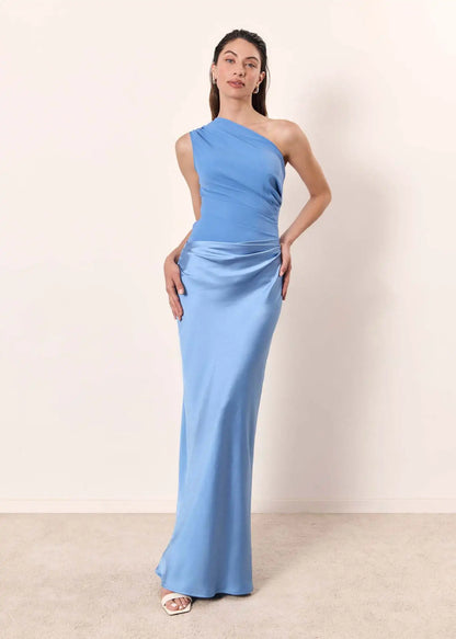 Elegant asymmetric maxi dress for women | One-Shoulder -8
