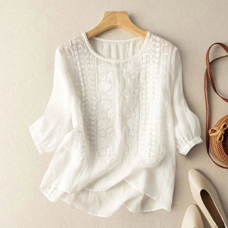 Flowing embroidered blouse for women | Celeste -9