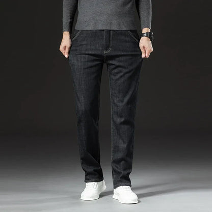 Fleece lined full length jeans trousers for men | Hudson -5