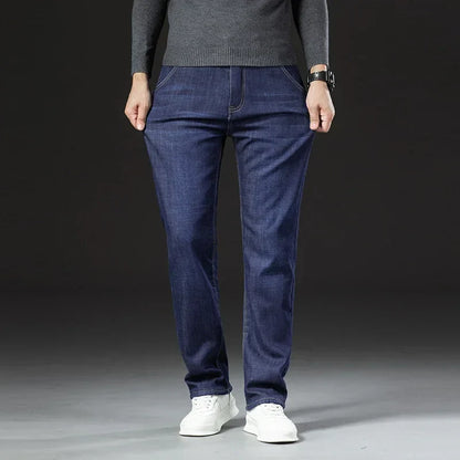 Fleece lined full length jeans trousers for men | Hudson -2