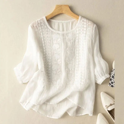 Elegant embroidered blouse for women -5