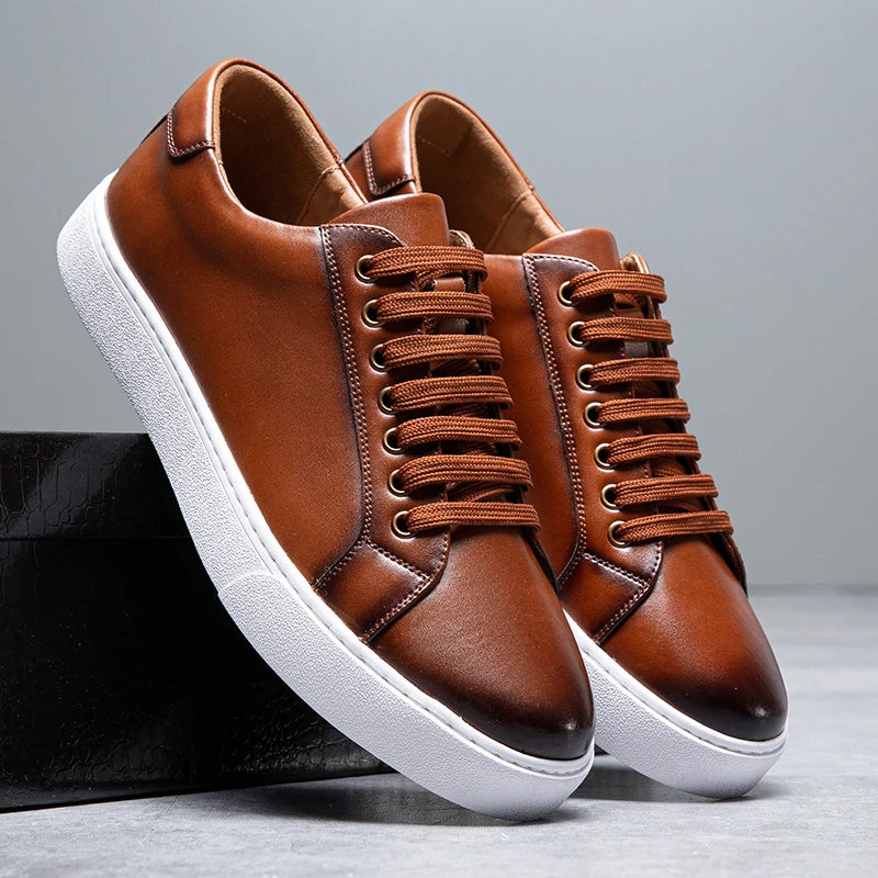 Leather casual trainer for men | Marco -7