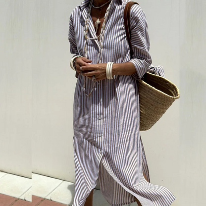 Chic striped dress shirt for women | Isla -5