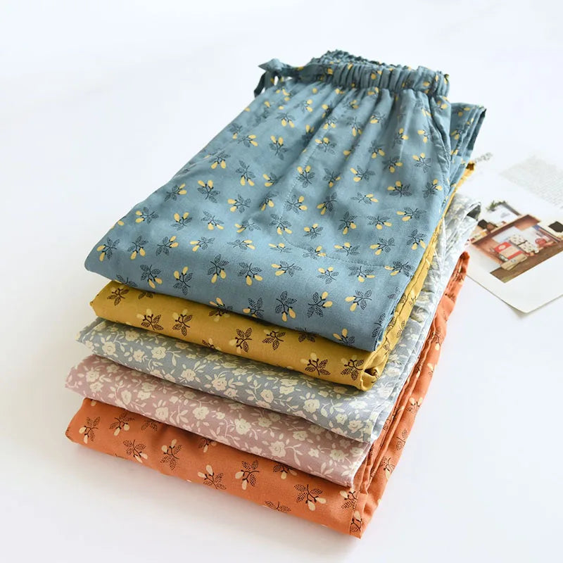 Relaxed floral lounge trousers for women | Solene -9