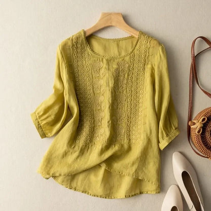 Flowing embroidered blouse for women | Celeste -7