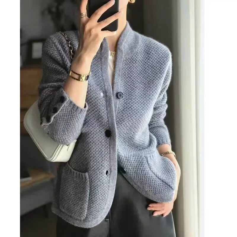 Grace half-neck cardigan jacket for women | Elowen -5