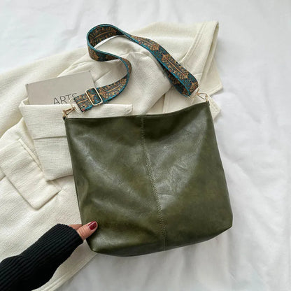 Vintage leather shoulder bag for women | Chelsey -6