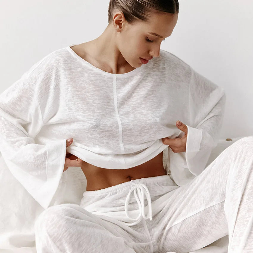 Mara breezy loungewear set trousers for women | Solara -3