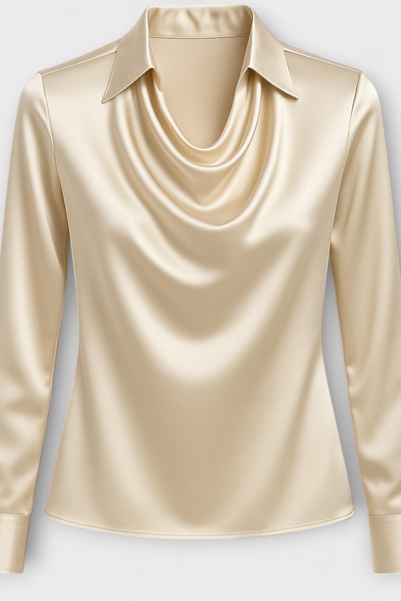 Elegant satin shimmer everyday blouse for women | Sofia -2