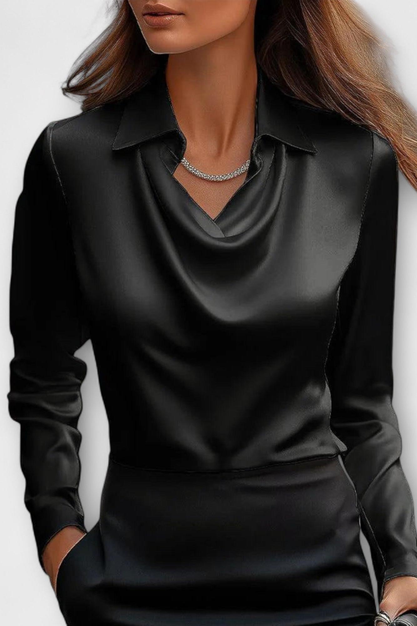 Elegant satin shimmer everyday blouse for women | Sofia -4