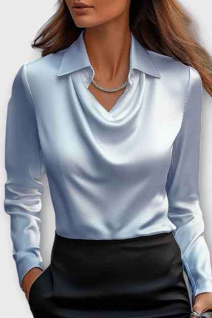 Elegant satin shimmer everyday blouse for women | Sofia -5