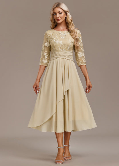 Navy lace short sleeve midi dress for women | Sophie