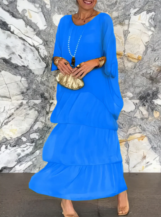 Flowing elegant maxi dress for women | Selene -11