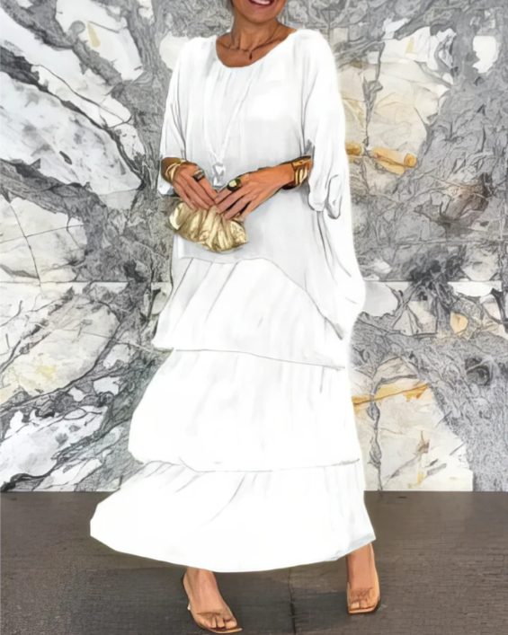 Flowing elegant maxi dress for women | Selene -12