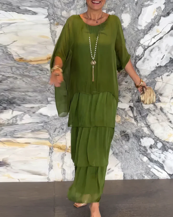 Flowing elegant maxi dress for women | Selene -2