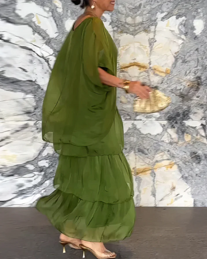 Flowing elegant maxi dress for women | Selene -4