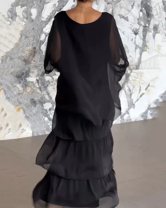 Flowing elegant maxi dress for women | Selene -6