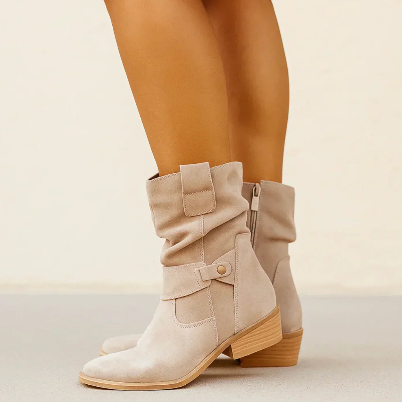 Classic orthopaedic suede ankle boots for women | Esther -2