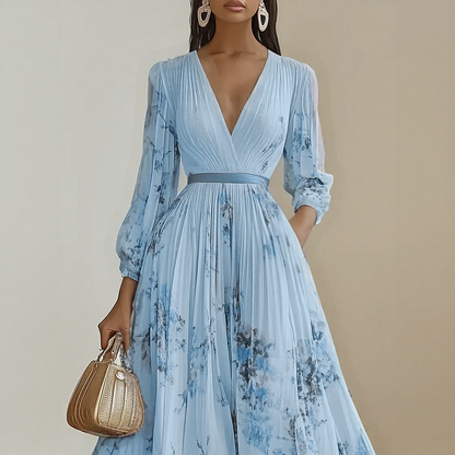 Elegant pleated everyday maxi dress for women | Rowella -10