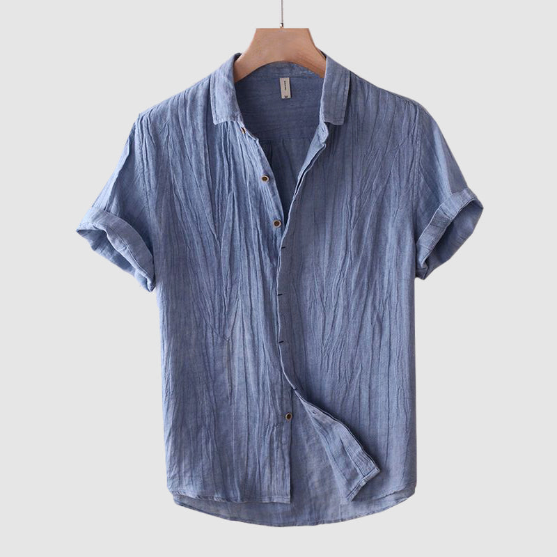 Casual short-sleeve linen shirt for men | Lorenzo -2