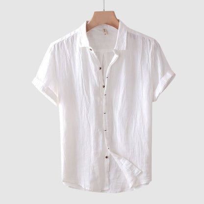 Casual short-sleeve linen shirt for men | Lorenzo -3