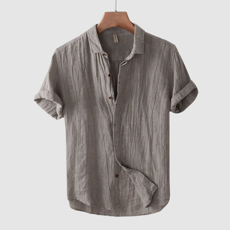 Casual short-sleeve linen shirt for men | Lorenzo -4