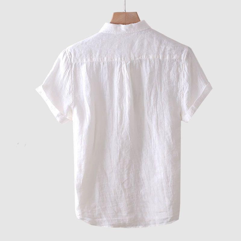 Casual short-sleeve linen shirt for men | Lorenzo -6