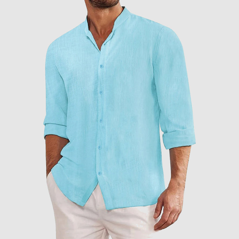 Classic long-sleeve button shirt for men | Mateo -1