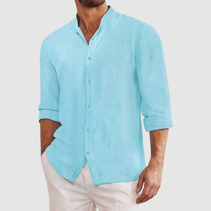 Classic long-sleeve button shirt for men | Mateo -1