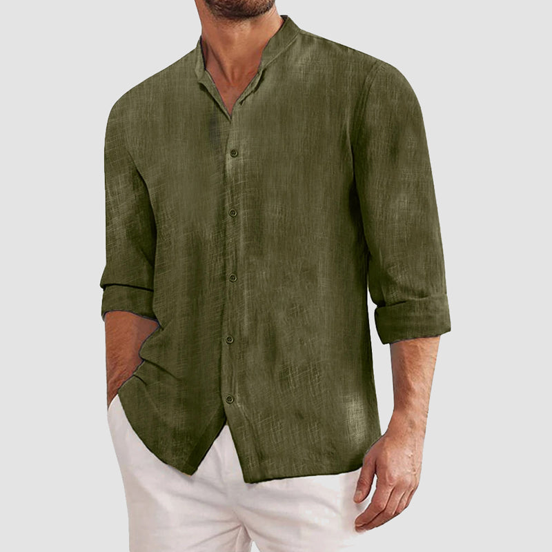 Classic long-sleeve button shirt for men | Mateo -2
