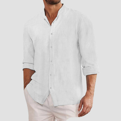 Classic long-sleeve button shirt for men | Mateo -4