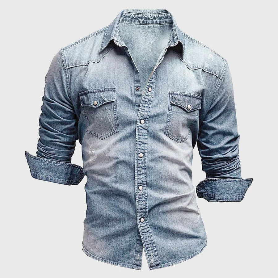 Slim-fit casual button-up shirt for men | Mateo -1