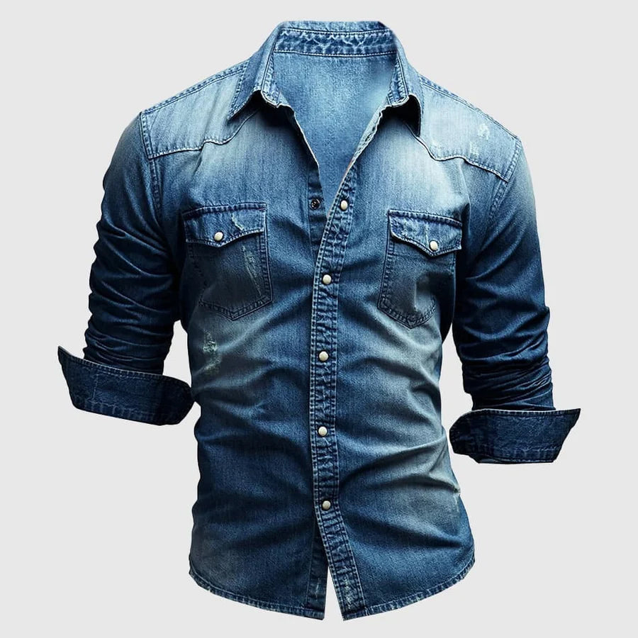Slim-fit casual button-up shirt for men | Mateo -2