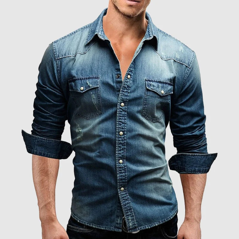 Slim-fit casual button-up shirt for men | Mateo -5