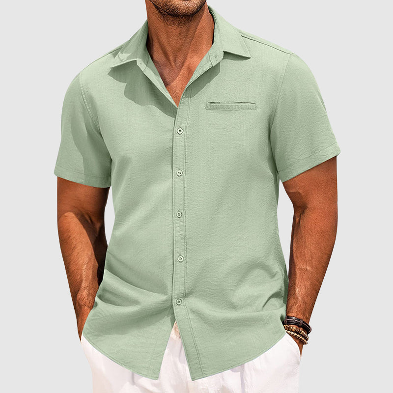 Classic short-sleeve summer shirt for men | Arlo -4