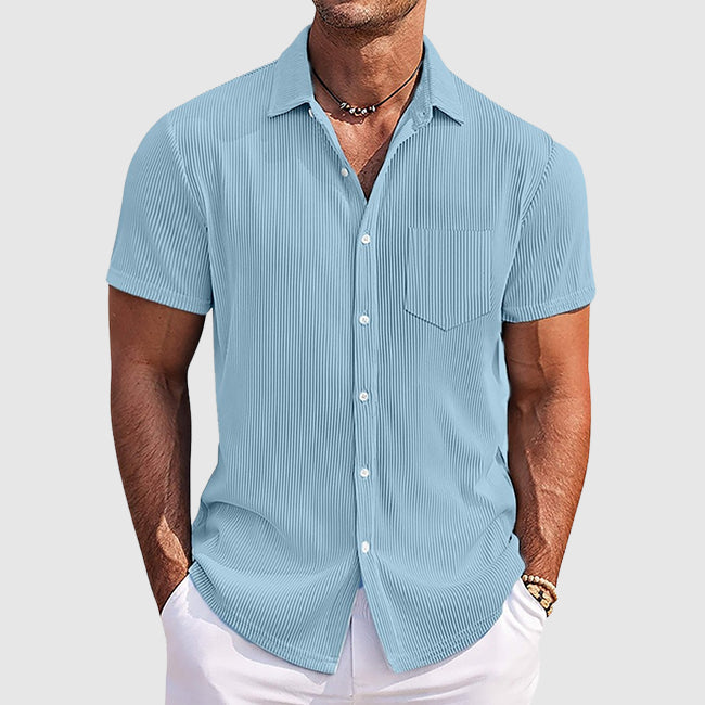 Striped short-sleeve summer shirt for men | Adrian -1