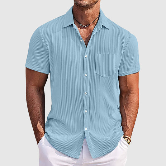 Striped short-sleeve summer shirt for men | Adrian -1