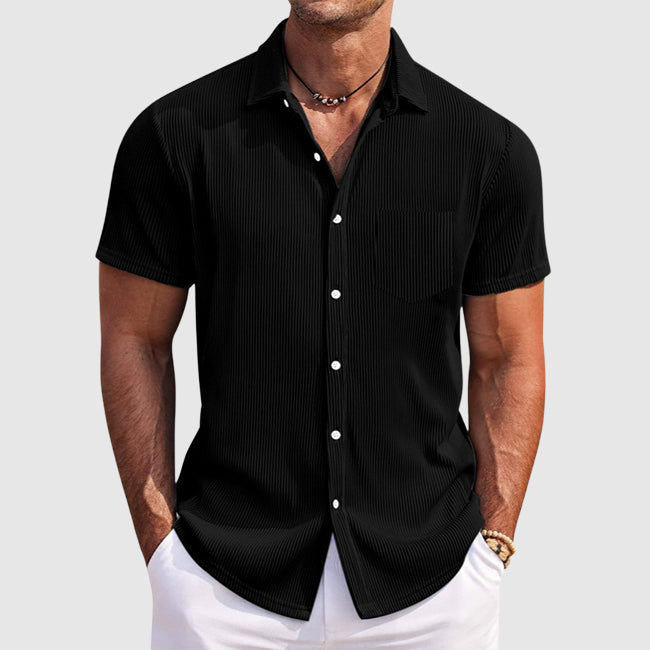 Striped short-sleeve summer shirt for men | Adrian -5