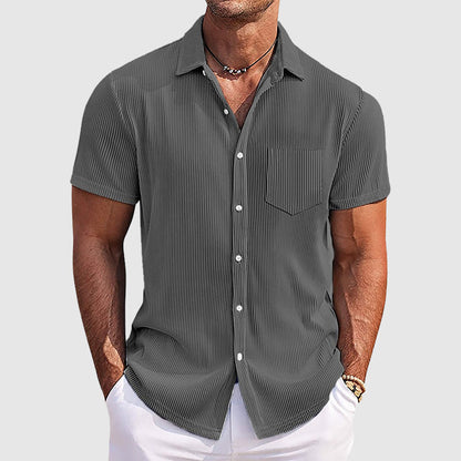 Striped short-sleeve summer shirt for men | Adrian -4