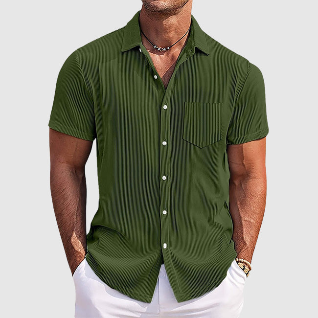 Striped short-sleeve summer shirt for men | Adrian -2