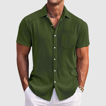 Striped short-sleeve summer shirt for men | Adrian -2