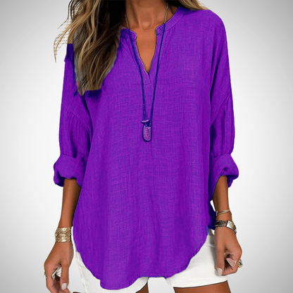 Shirt casual lin blouse for women | Abélia -5