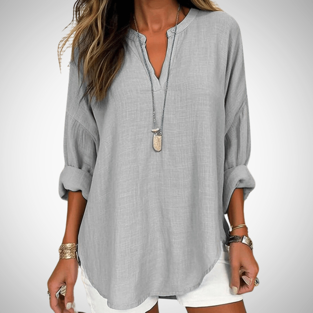 Shirt casual lin blouse for women | Abélia -4