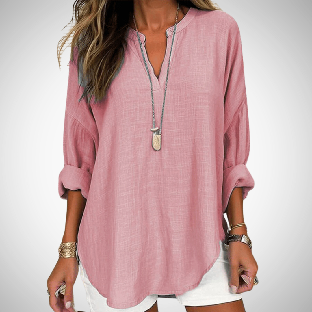 Shirt casual lin blouse for women | Abélia -6