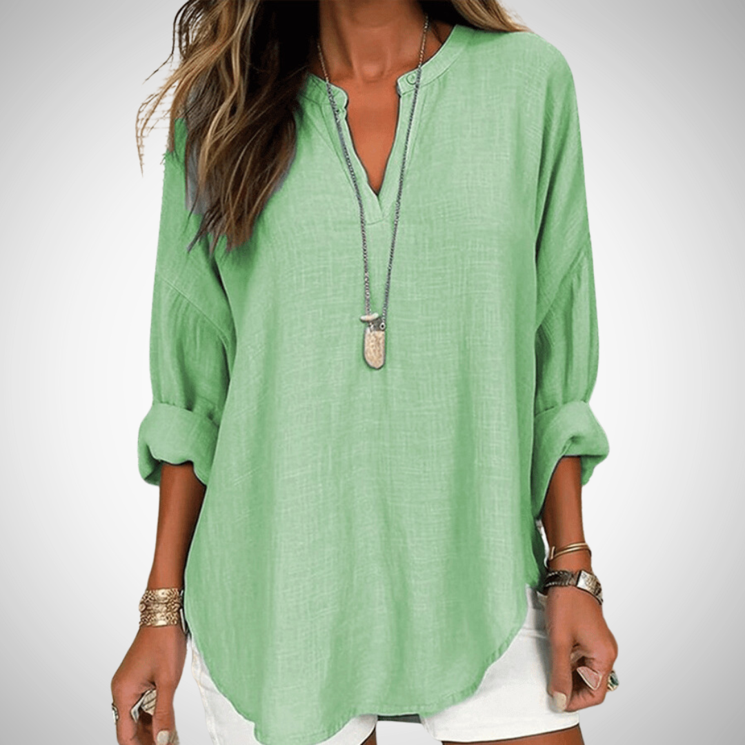 Shirt casual lin blouse for women | Abélia -3