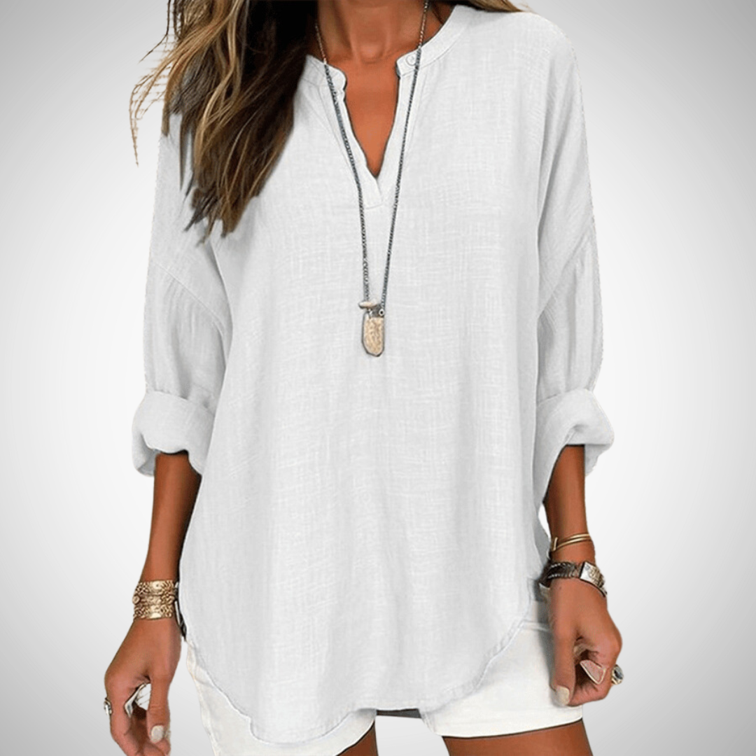 Shirt casual lin blouse for women | Abélia -2